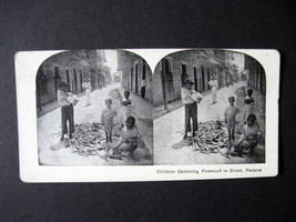 Vintage Stereoview Stereoscope Reprint Card - Panama Children Gathering ... - $9.99