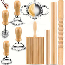 9pcs Pasta Making Kit: Wooden Gnocchi Board, Noodle Cutter, Rolling Pin ... - $37.09