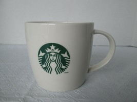g119 Starbucks Classic Mermaid Siren logo white green 12 oz coffee cup mug 2013 - £11.25 GBP