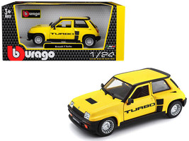 Renault 5 Turbo Yellow w Black Accents 1/24 Diecast Car Bburago - £28.56 GBP