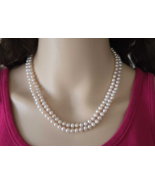 Pink Freshwater Pearl Necklace, Extra Long Strand Wrap Around Pearls - €97,05 EUR