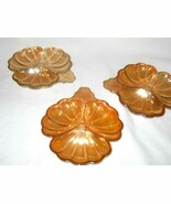 Vintage Jeannette Carnival Glass 3 Leaf Clover Dish Handled Iridescent M... - €19,20 EUR