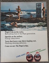 PEPSI Cola Vintage 1960s ~ Classic Life Magazine Ad ~ 10.5 x 13.5 ~ On The Rocks - $22.44