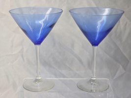 LIBBEY Martini Stems VINA BLUE 7.375&quot; Margarita Cocktail Glass  - Pair Of 2 - $20.18