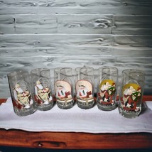 (6) Set of Vintage christmas Coca-Cola Norman Rockwell Santa xman Glasse... - $24.14
