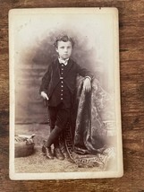 Vintage Cabinet Card. Standing Boy. J.M. White in Fort Huron, Michigan. - £14.05 GBP