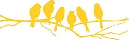 Picniva Gold(Chrome Mirror) 9&#39;&#39; X 22&#39;&#39; Birds Flying Tree Branches Wall Sticker V - $7.79