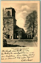 Christ Church and Parish House Cambridge Massachusetts MA 1954 Postcard G2 - £2.09 GBP