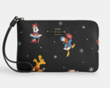 Coach X Disney Corner Zip Leather Wristlet w/ Holiday Print ~NWT~ CN031 - $67.32