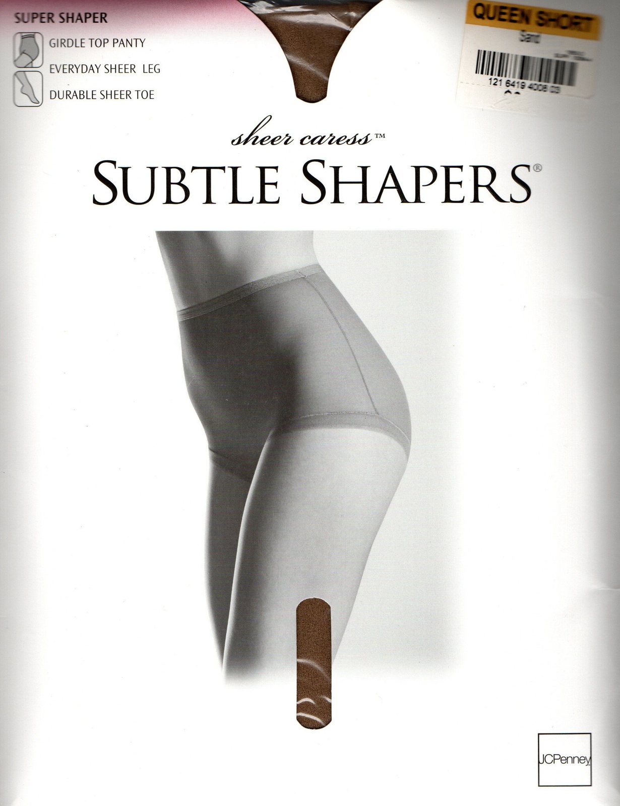 Subtle Shapers Pantyhose Queen Short Little Beige Girdle for Panty Sheer Leg Toe