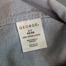 George Button-Down Collar Men's Blue Cotton Shirt Short Sleeve Size L (42-44) image 4