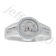 1.68 CT Simulated Diamond 14K White Gold Over Dad Statement Pinky Band Ring - £25.43 GBP