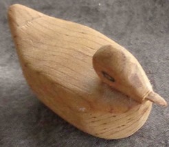 Vintage Tiny Hand-Crafted Solid Wood Duck Figurine – Signed Art – CUTE FIGURINE - £6.27 GBP