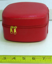 Red Zippered Travel Jewelry Case 2 levels with mirror unbranded - £19.78 GBP