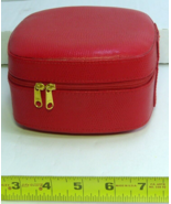 Red Zippered Travel Jewelry Case 2 levels with mirror unbranded - $33.61 CAD
