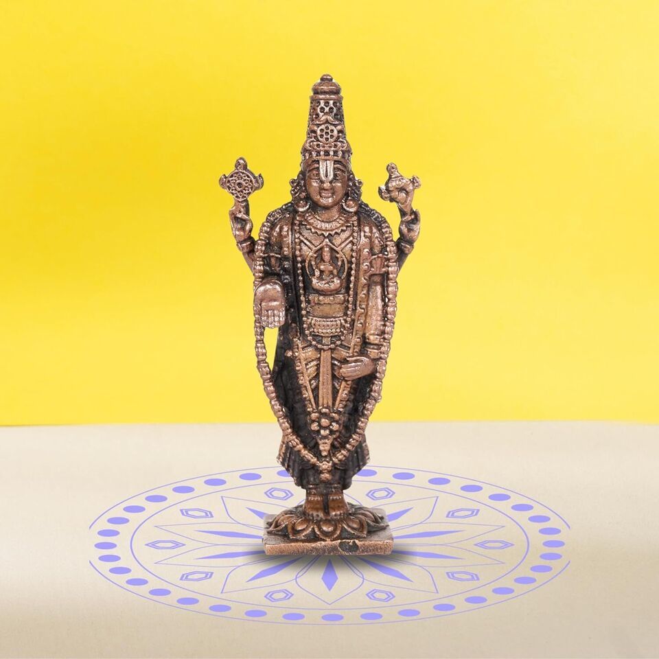 Handmade Copper Balaji Idol.Patina Antique Finish, Pack of 1 2.25 inches - $24.74