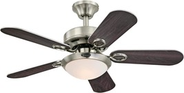 Cassidy Indoor Ceiling Fan With Light, 36 Inch, Brushed Nickel, Westingh... - $105.94