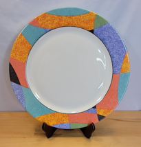 Vintage Santiago ARCOPAL France Abstract Opal Glass Charger Chop Plate 12.5” - £19.95 GBP