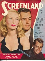 ScreenLand-Veronica Lake-Alan Ladd-Ricardo Montalban-Edith Head-Apr-1948 - £143.02 GBP