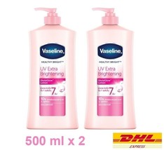 2 x Vaseline Body Lotion Healthy Bright UV Extra Brightening Pink Gluta ... - $52.57