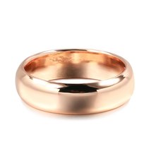 Hot Fashion Glossy Men Ring 585 Rose Gold Simple Round Ring For Women High Quali - £7.11 GBP