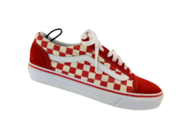 VANS Old Skool Red Checkered Mens Canvas Suede Lace Up Skate Shoes M8 W9.5 - $19.21