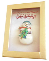 Frosty Snowman Ladies Christmas Brooch Shiny Brite Christopher Radko Pin Jewelry - £9.51 GBP