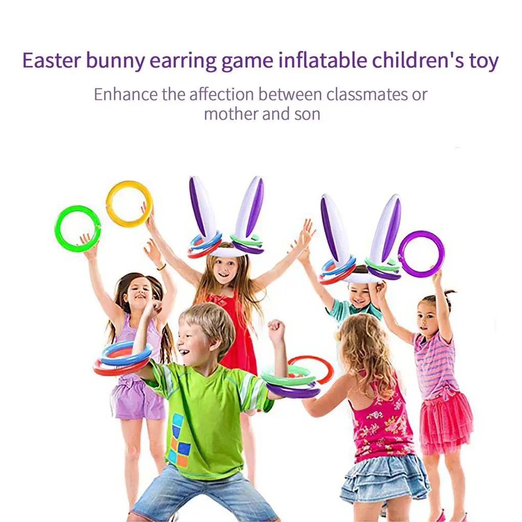 2pcs Bunny Ears Toys Inflatable with Rings Plaything Funny Anti-stress Games - £19.43 GBP
