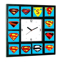 Superman Man of Steel Chest Emblem logo S history Clock - $31.67