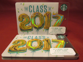 Starbucks, THE CLASS OF 2017 Hologram Gift Card New Unused with Tags - $79.02 MXN
