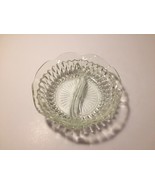 Vintage Relish Dish Round Clear Glass with Texture Diamond Design - £2.88 GBP