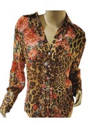 Vintage 90’s Tiramisu Blouse Size Small Floral Print Made In USA Polyest... - $145.84 MXN