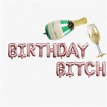 Rosy B-Day Bash Kit - 16&quot; Mylar Letter Balloons, Champagne Bottle Balloo... - $516.51 MXN