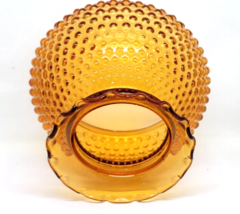 Vtg Amber Hobnail Lamp Shade Ruffled Top 6.5&quot; Fitter 5.5&quot; High Globe Hurricane - £23.59 GBP