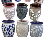 Talavera Mexican Cantaritos Michelada Beer Glasses Handmade Barro Engove... - $44.50