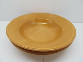 Pottery Barn Amber Orange Rimmed Soup Bowls 10 1/4&quot; Set Of 2 - $20.00