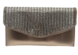 NWOT d'margeaux Rose Gold Beaded Clutch Purse - $14.24