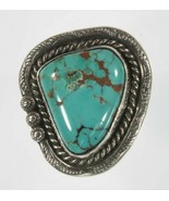 Sterling Silver Navajo Turquoise Ring with Accents Size 6.50 - €89,96 EUR