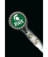 Michigan State Spartans work Retractable Reel ID Badge Holder cna scrubs... - £3.79 GBP