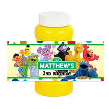 Printed Sesame Street Bubble labels Elmo Birthday label 4oz Wrappers Stickers - £2.88 GBP