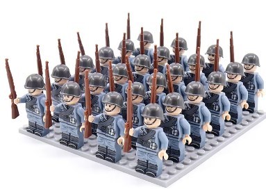 WW2 24pcs/Lot Military Soldiers Building Blocks Italian Army Figures Bricks Toys