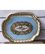 Vintage English Baret Ware 16 1/4&quot; Metal Serving Tray 236 Leaves Gold Bl... - $37.49 CAD