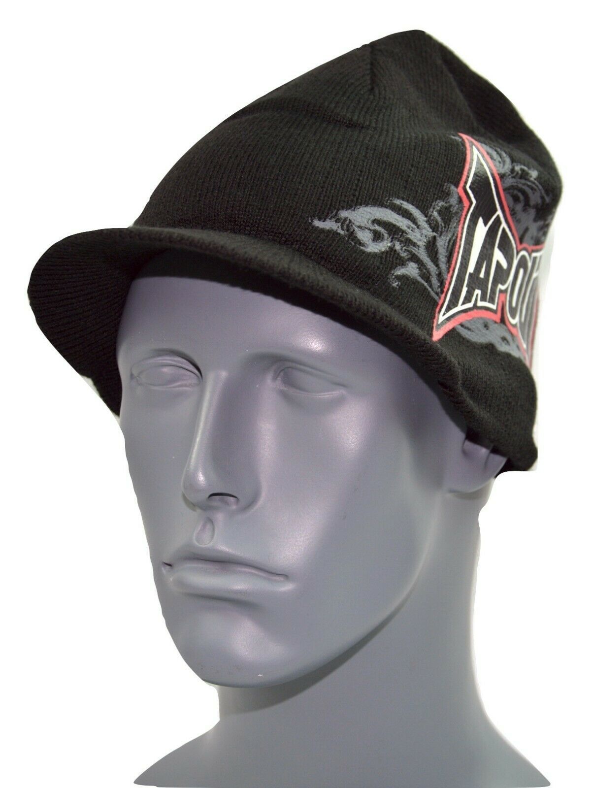 Tapout MMA Mixed Martial Art Billed Visor Knit Beanie Black Toque Winter Hat Cap