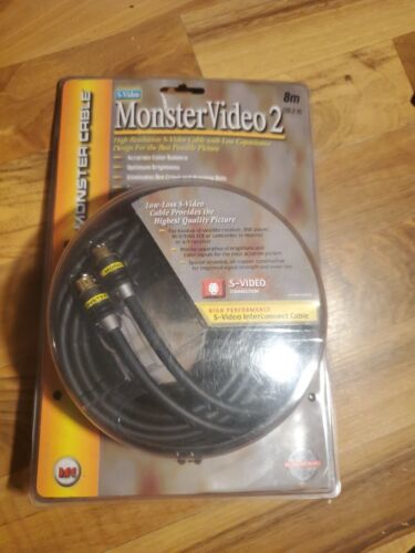Monster Cable S-Video Cable 8 M (26.2ft)  high performance video cable Brand New  			
