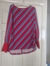 Next size 8 red striped blouse sleeves long sleeved Work Casual - £5.74 GBP