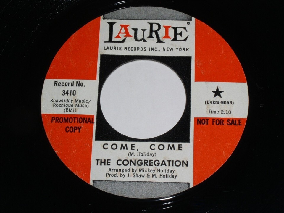 The Congregation Come Come Theme From 45 Rpm Record Laurie 3410 Promo VG++ - $29.99