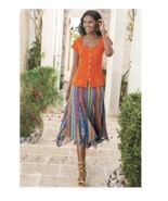 SOFT SURROUNDINGS Orange Cotton Women&#39;s Button Top Size M - $296.93 MXN