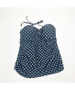 Merona Womens Tankini Top Blue Floral Size M Padded Backless Swimwear Top - €8,47 EUR