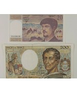 French 2-Notes Set // 1985 200 Francs &amp; 1987 20 Francs // Banque de France - $95.08 CAD