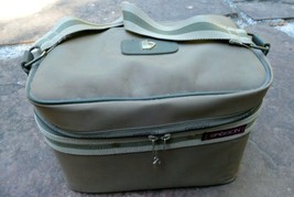 New York Sasson Paris purse Case khaki shoulder travel bag 7X7X12" Vintage - €22,71 EUR
